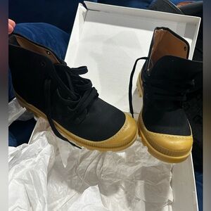 GIA X PERNILLE TEISBAEK Canvas Ankle Boots US8.5 UK5.5 EU38.5 Lace Up